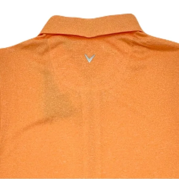 CALLAWAY Women's Papaya Heather Sleeveless Golf Polo Shirt, Quarter-Zip Closure - Picture 5 of 5